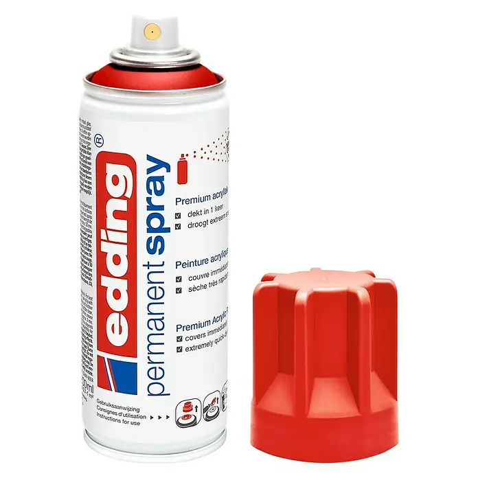 Edding Acrylspuitlak - Verkeersrood Mat, 200 ml - Vooraanzicht