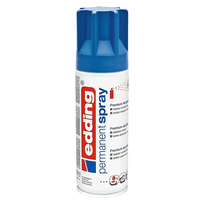 Edding Acrylspuitlak - Gentiaanblauw Mat, 200 ml - Vooraanzicht
