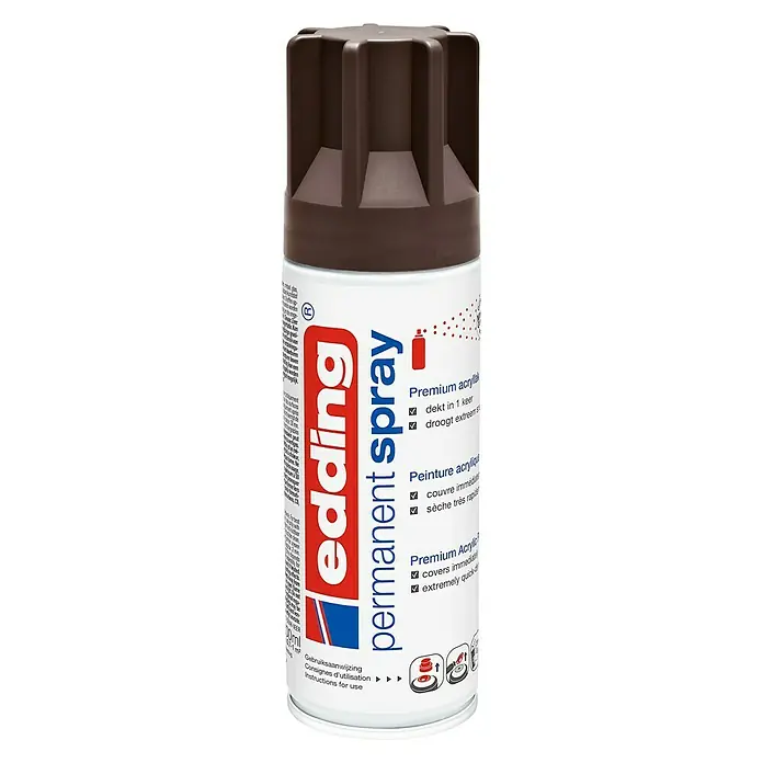 Edding Acrylspuitlak - Chocoladebruin mat, 200 ml - Vooraanzicht