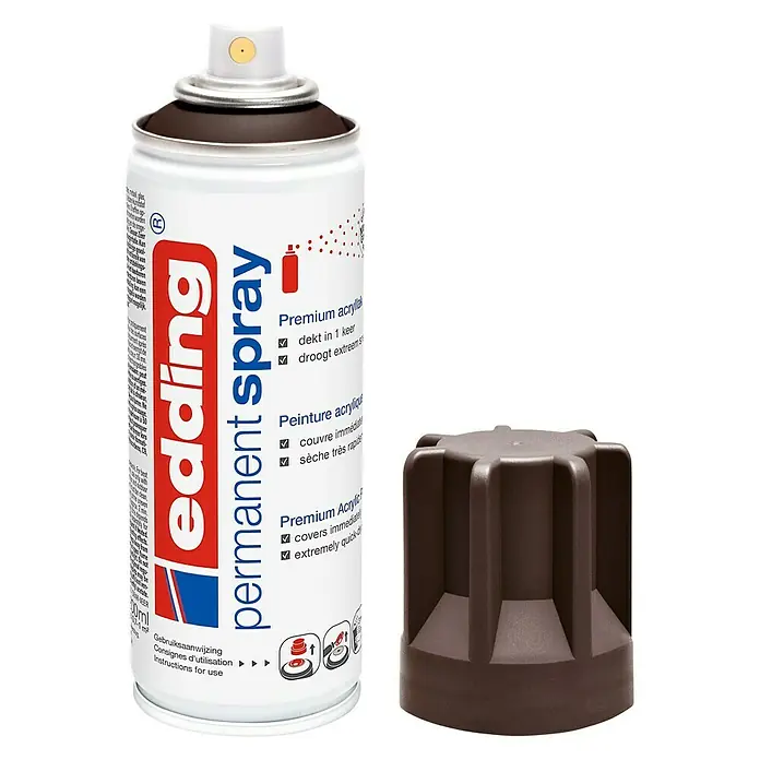 Edding Acrylspuitlak - Chocoladebruin mat, 200 ml - Vooraanzicht