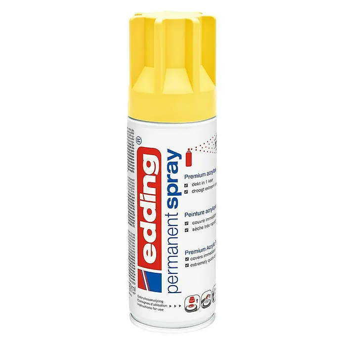 Edding Acrylspuitlak - Verkeersgeel Mat, 200 ml - Vooraanzicht