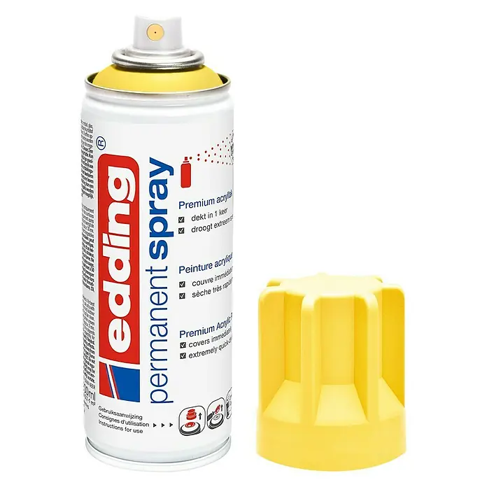 Edding Acrylspuitlak - Verkeersgeel Mat, 200 ml - Vooraanzicht