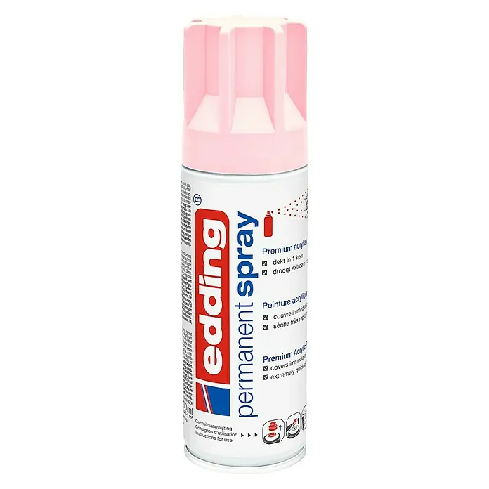 Edding Acrylspuitlak - Pastelroze Mat, 200 ml - Vooraanzicht