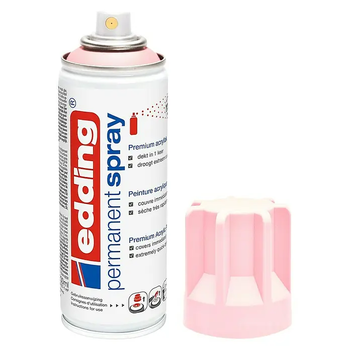 Edding Acrylspuitlak - Pastelroze Mat, 200 ml - Vooraanzicht