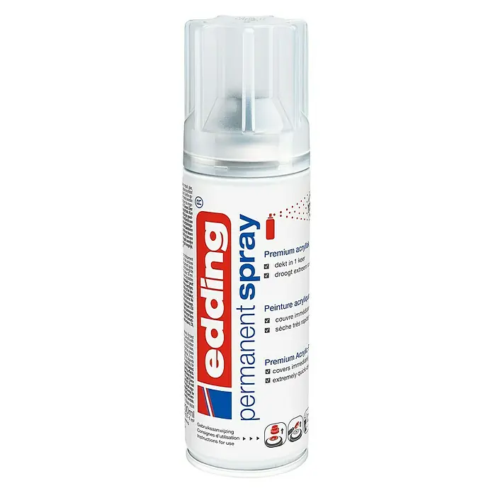 Edding Acrylspuitlak - Blanke glans lak, 200 ml - Vooraanzicht