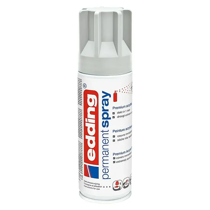 Edding Acrylspuitlak - Lichtgrijs Mat, 200 ml - Vooraanzicht