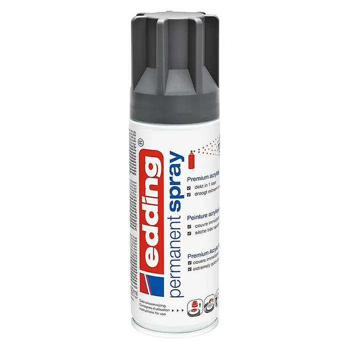 Edding Acrylspuitlak - Antraciet Mat, 200 ml - Vooraanzicht