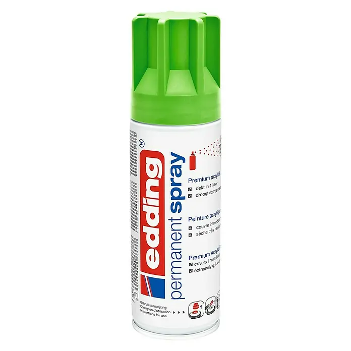 Edding Acrylspuitlak - Geelgroen Mat, 200 ml - Vooraanzicht