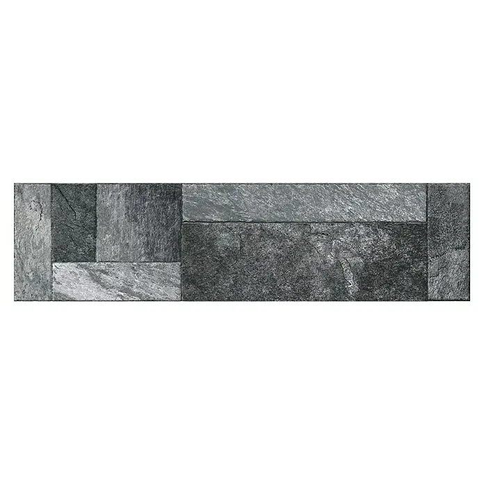 Revestimiento de pared Sintra - 15,3 x 58,9 cm, Antracita, Efecto piedra - Vista frontal