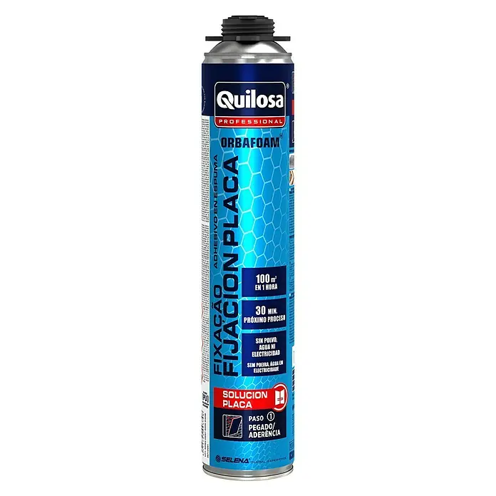 Quilosa Espuma de PU adhesiva para fijación placa - 830 ml - Vista frontal