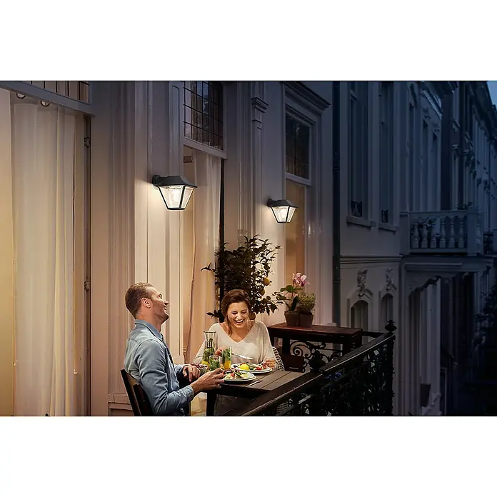Philips Alpenglow Aplique exterior - 60 W, 17,4 x 30 x 17,9 cm, Antracita, IP44 - Producto en uso