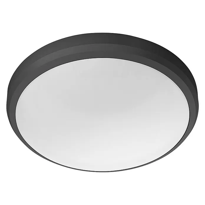 Philips Plafón LED redondo Doris - 6 W, Ø x Al: 22 x 7 cm, Negro, Blanco frío - Vista angular