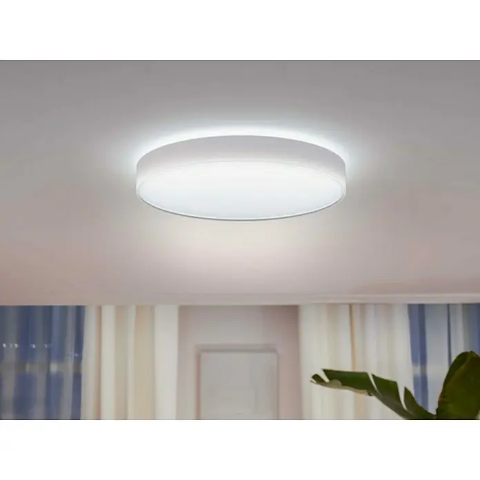 Philips Hue Plafón LED redondo Enrave - Ø x Al: 55,1 x 8,4 cm, Blanco frío - Producto en uso