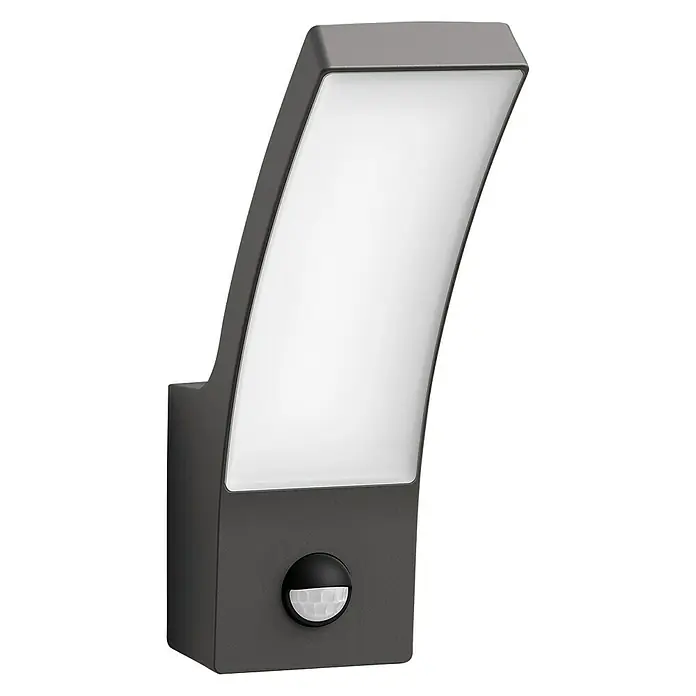 Philips Splay Aplique exterior con sensor - 12 W, L x An x Al: 16,1 x 8 x 24 cm, Antracita, Blanco frío - Vista angular