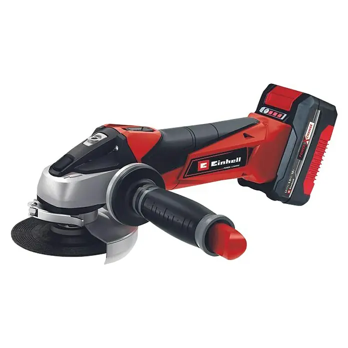 Einhell Akumulatorska kutna brusilica - 18 V, 1 baterija, 4 Ah, Promjer rezne ploče: 115 mm - Dijagonalni pogled