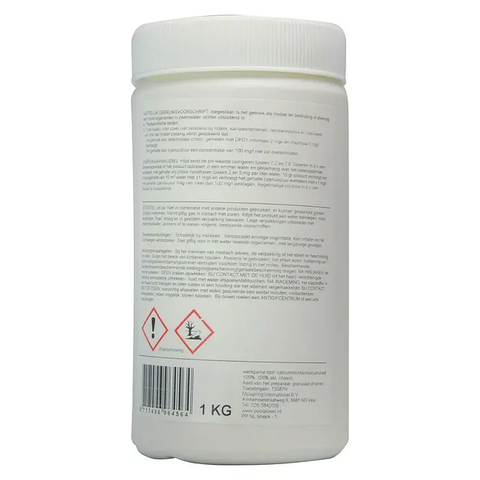 Pool Power Desinfectiemiddel Shock - Inhoud: 1 kg - Achteraanzicht