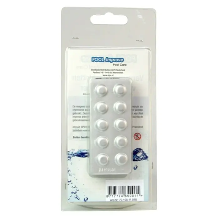 Pool Improve Chloor- en pH-tabletten, navulverpakking - 2 x 30 Testtabletten - Vooraanzicht