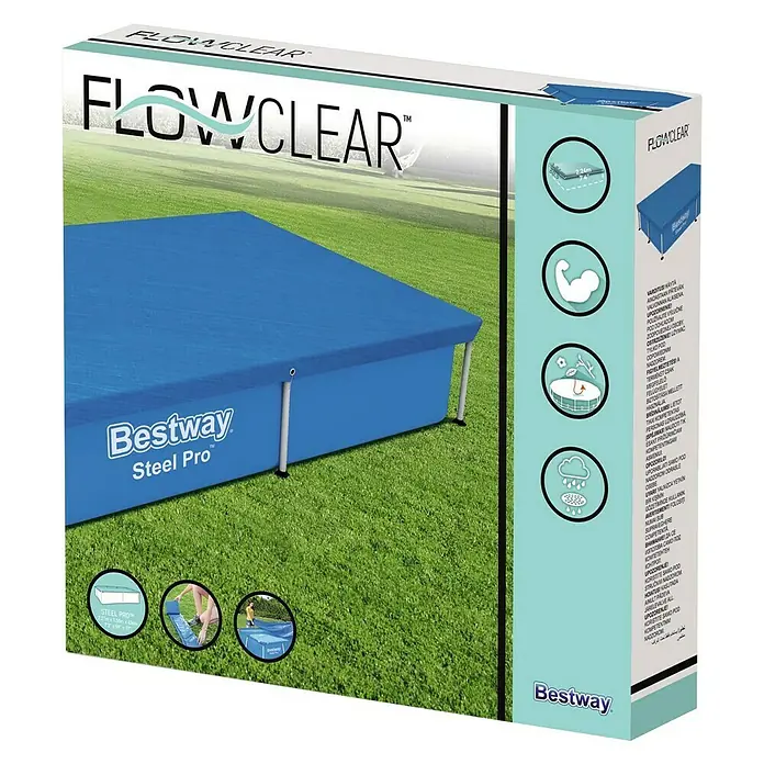 Bestway Afdekzeil voor zwembaden Flowclear - l x b: 224 x 154 cm, Kunststof - Diagonaal zicht