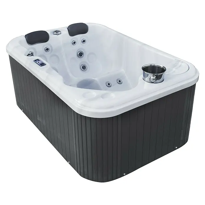 Bestway Infinity Spa Buiten-whirlpool Lugano - 184 x 124 x 75 cm, Kunststof, Grijs - Diagonaal zicht