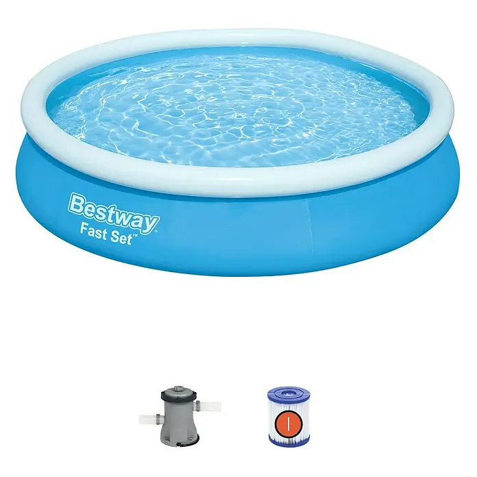 Bestway Zwembad met filterpomp FAST - Ø x h: 366 x 76 cm, Blauw - Toepassingsvoorbeeld