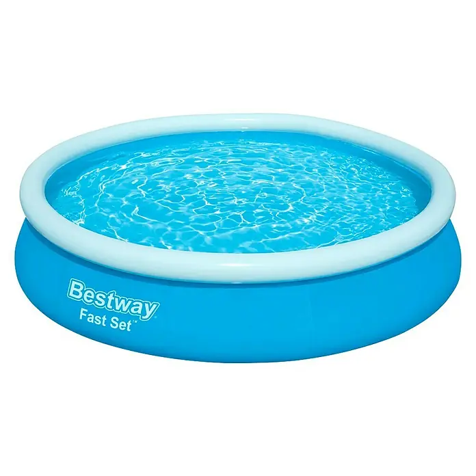 Bestway Zwembad met filterpomp FAST - Ø x h: 366 x 76 cm, Blauw - Diagonaal zicht