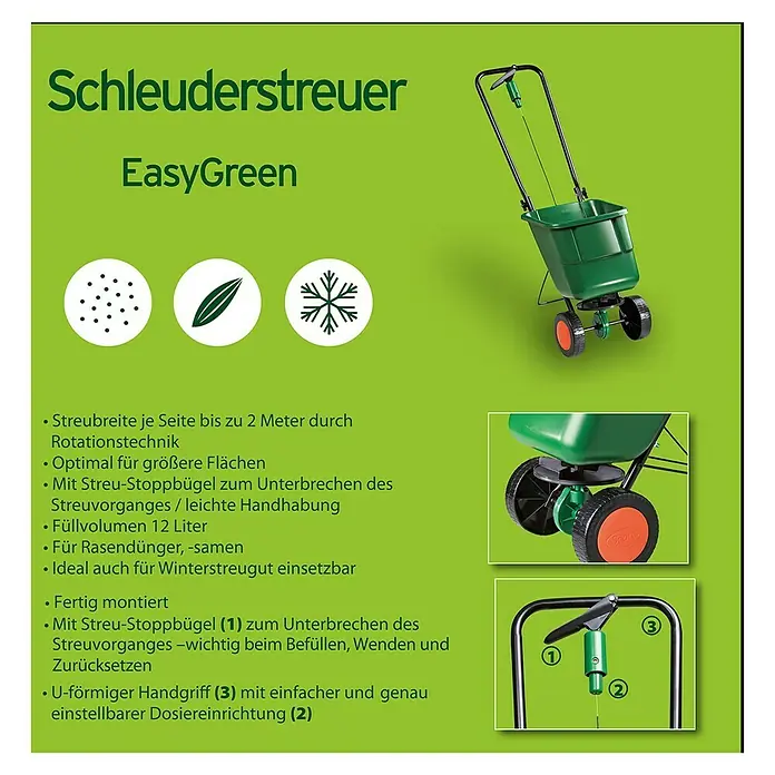 Substral Schleuderstreuwagen EasyGreen - Streubreite: 2 m, 12 l - Anwendungsbeispiel