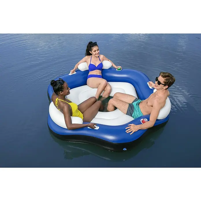Bestway Lounge-eiland Hydro-Force X3 - 191 cm x 173 cm x 41 mm, Vinyl, Blauw/wit - Toepassingsvoorbeeld