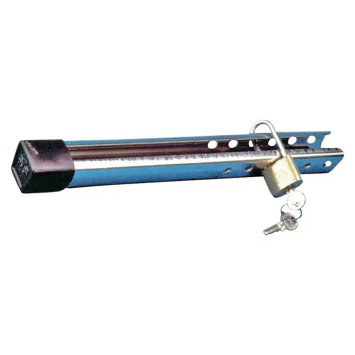 Portacandado con candado - Largo: 280 mm, Acero inoxidable - Vista angular