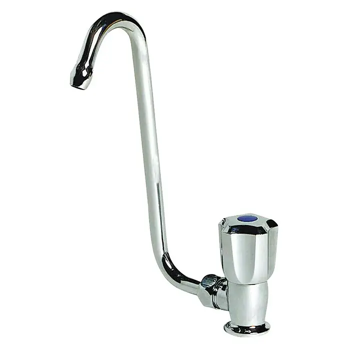 Grifo de lavabo abatible - An x Al: 72 x 90 mm, Abatible, Plateado - Vista angular