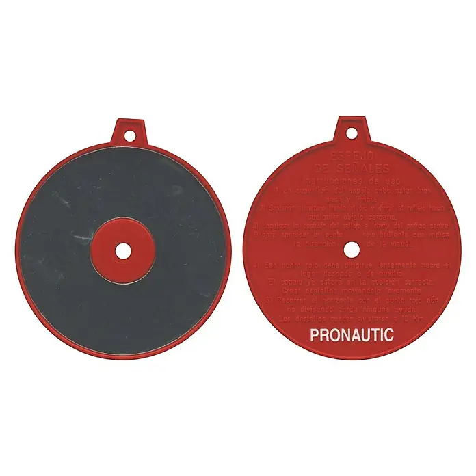 Espejo de señales - Diámetro: 8,5 cm, Negro/Rojo - Vista frontal