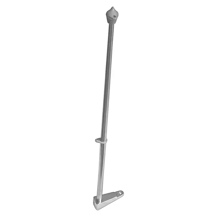 Asta de bandera - Altura: 50 cm, Diámetro: 14 mm, Acero inoxidable - Vista angular