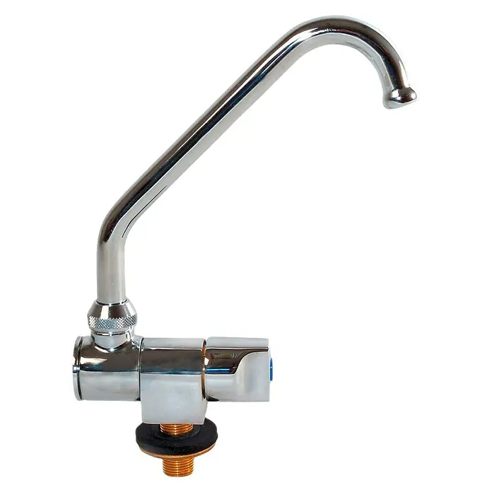 Grifo de lavabo abatible - An x Al: 89 x 180 mm, Abatible, Plateado - Vista angular