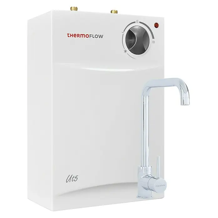Thermoflow Untertischspeicher UT mit Armatur Ovalis - 5 l, 2.000 W, Temperaturbereich: Bis 75 °C - Diagonale Ansicht