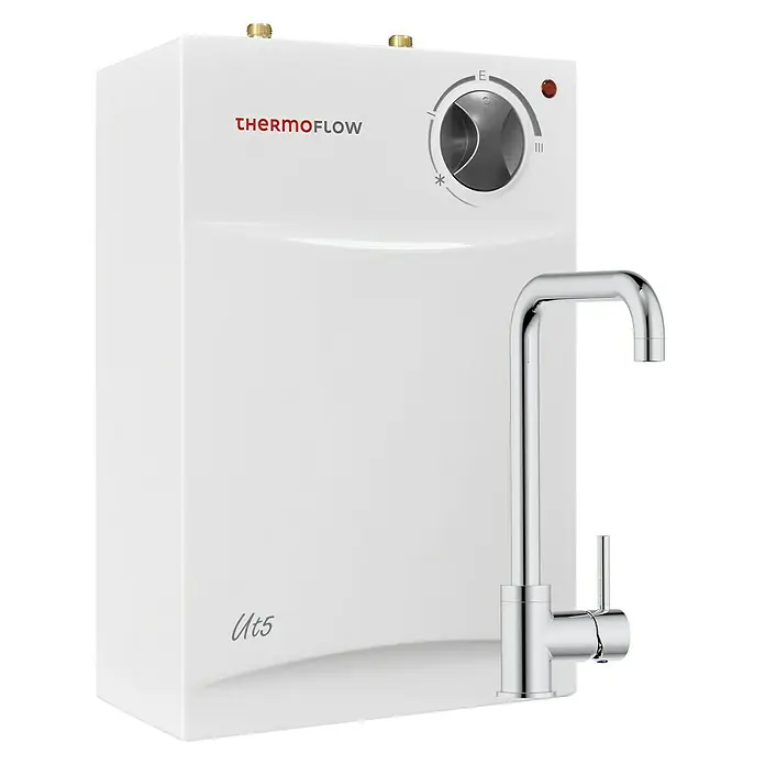 Thermoflow Untertischspeicher UT 5 mit Armatur Angula - 5 l, 2.000 W, Temperaturbereich: Bis 75 °C - Diagonale Ansicht