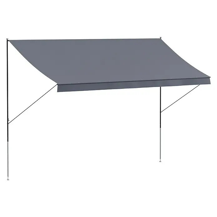 Klemmmarkise Style Anthrazit - Dunkelgrau, Breite: 4 m, Ausfall: 1,5 m - Diagonale Ansicht
