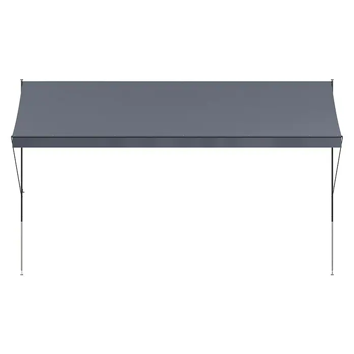 Klemmmarkise Style Anthrazit - Dunkelgrau, Breite: 4 m, Ausfall: 1,5 m - Vorderansicht
