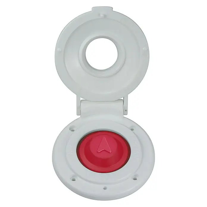 Pulsador up - L x An x Al: 85 x 77 x 12 mm, Blanco - Vista descendente
