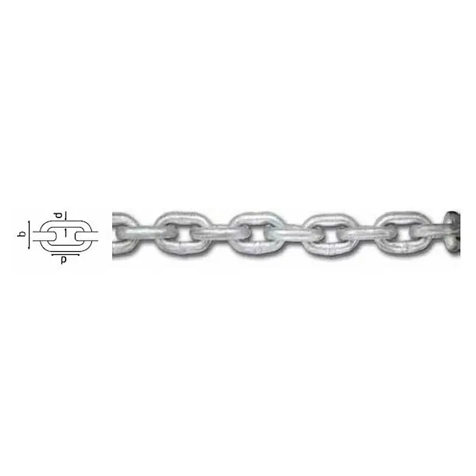 Cadena de anclaje calibrada - Diámetro: 6 mm, Largo: 50 m - Dibujo técnico