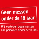 Wij verkopen geen messen aan personen onder de 18 jaar.