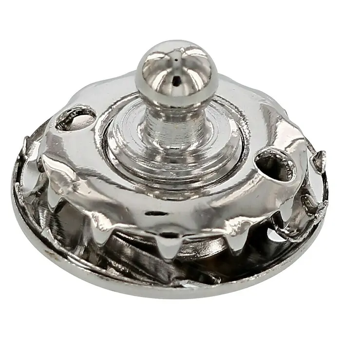 Druckknopf für Stoffe - Durchmesser: 20 mm, Messing, Vernickelt - Ansicht von oben