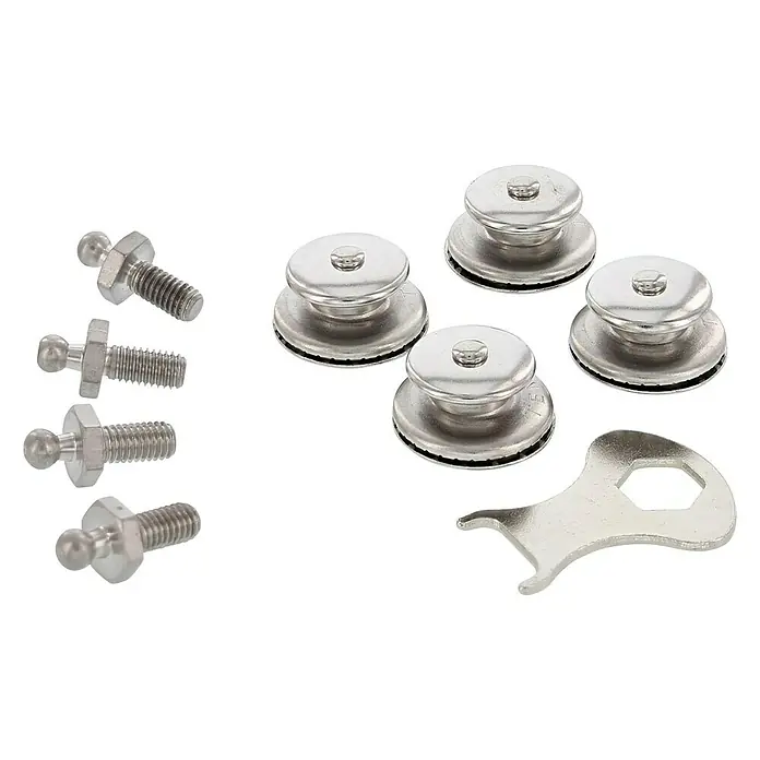 Knopf-Set - Länge Gewinde: 10 mm, M5, Edelstahl - Ansicht von oben