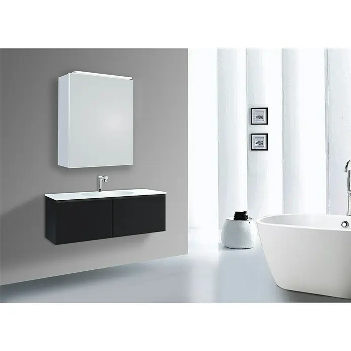 DSK LED-Spiegelschrank Aluminio Vegas - B x H: 50 x 60 cm, Mit Beleuchtung, Aluminium, Silber - Stimmungsaufnahme