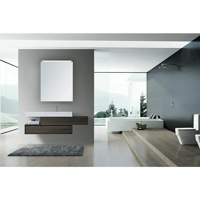 DSK LED-Spiegelschrank Aluminio Vegas - B x H: 50 x 60 cm, Mit Beleuchtung, Aluminium, Silber - Stimmungsaufnahme