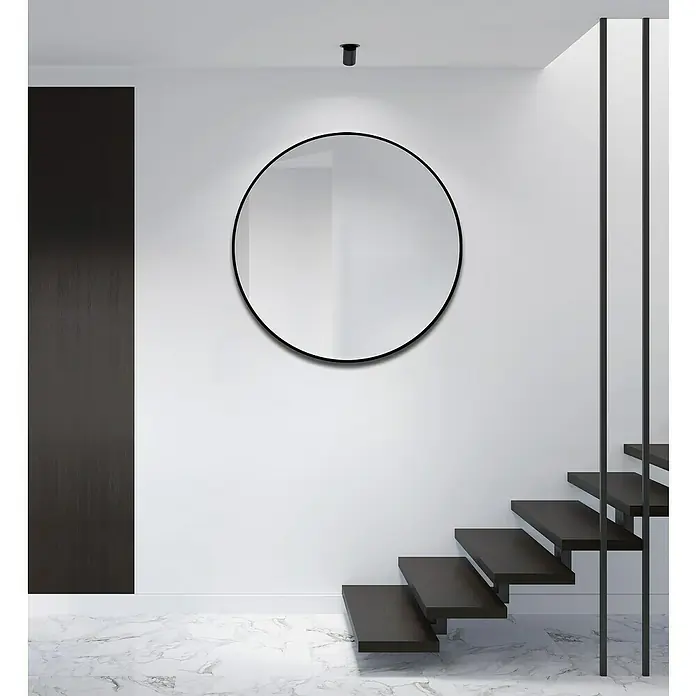 DSK Wandspiegel Silver Globo - Durchmesser: 100 cm, Schwarz - Stimmungsaufnahme