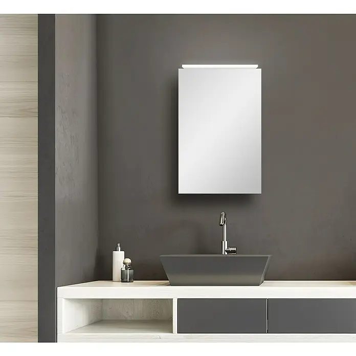 DSK LED-Spiegelschrank Aluminio Vegas - B x H: 40 x 60 cm, Mit Beleuchtung, Aluminium, Silber - Stimmungsaufnahme