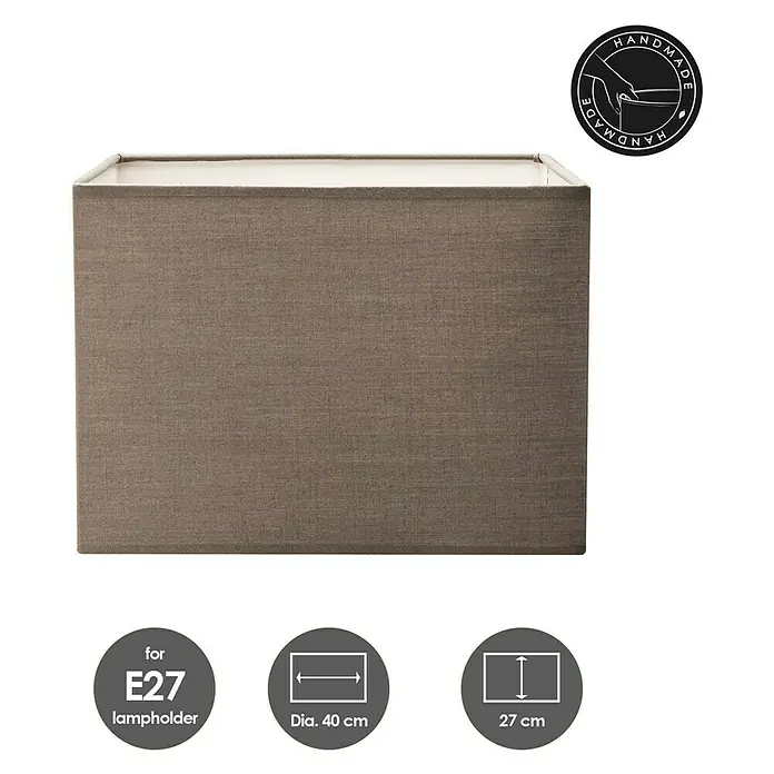 Home Sweet Home Lampenschirm Block - L x B x H: 40 x 40 x 27 cm, Beige, Taupe, Baumwolle, Eckig - Skizze