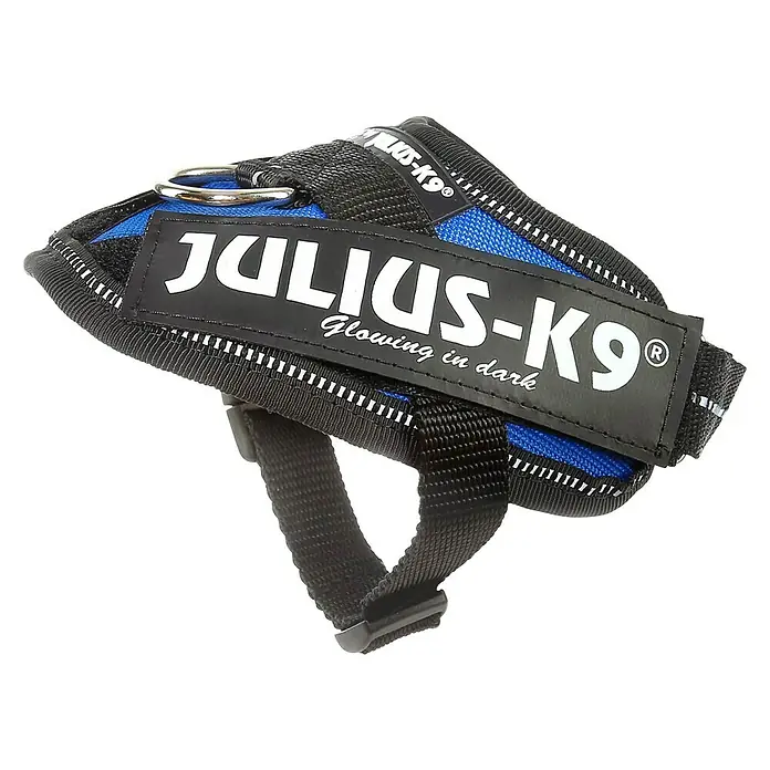 Julius K9 Arnés para perros - Nylon, Azul, Específico para: Perros de 49 a 67 cm - Vista de perfil izquierdo