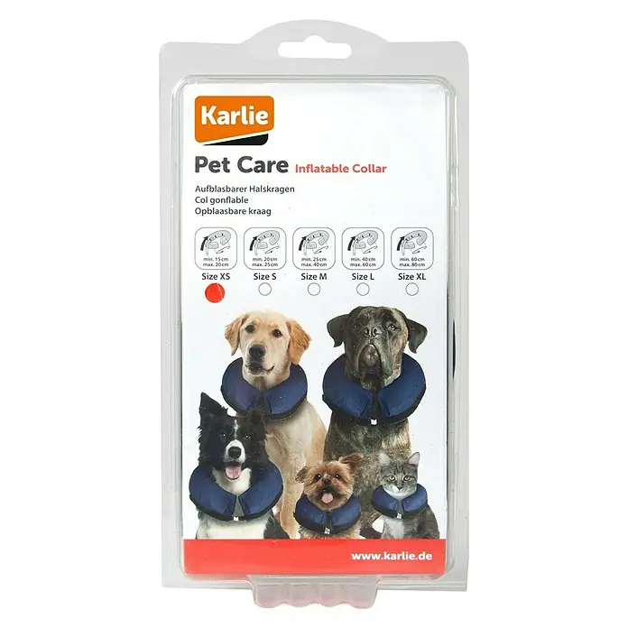 Karlie Collar para perros inflable - L x An x Al: 39 x 39 x 12 cm, Azul, L - Vista frontal