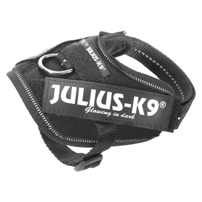 Julius K9 Arnés para perros - Nylon, Negro, Específico para: Perros de 82 a 115 cm - Vista de perfil derecho
