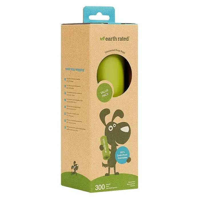 Bolsa de excrementos de perro - 300 uds., Plástico - Vista angular
